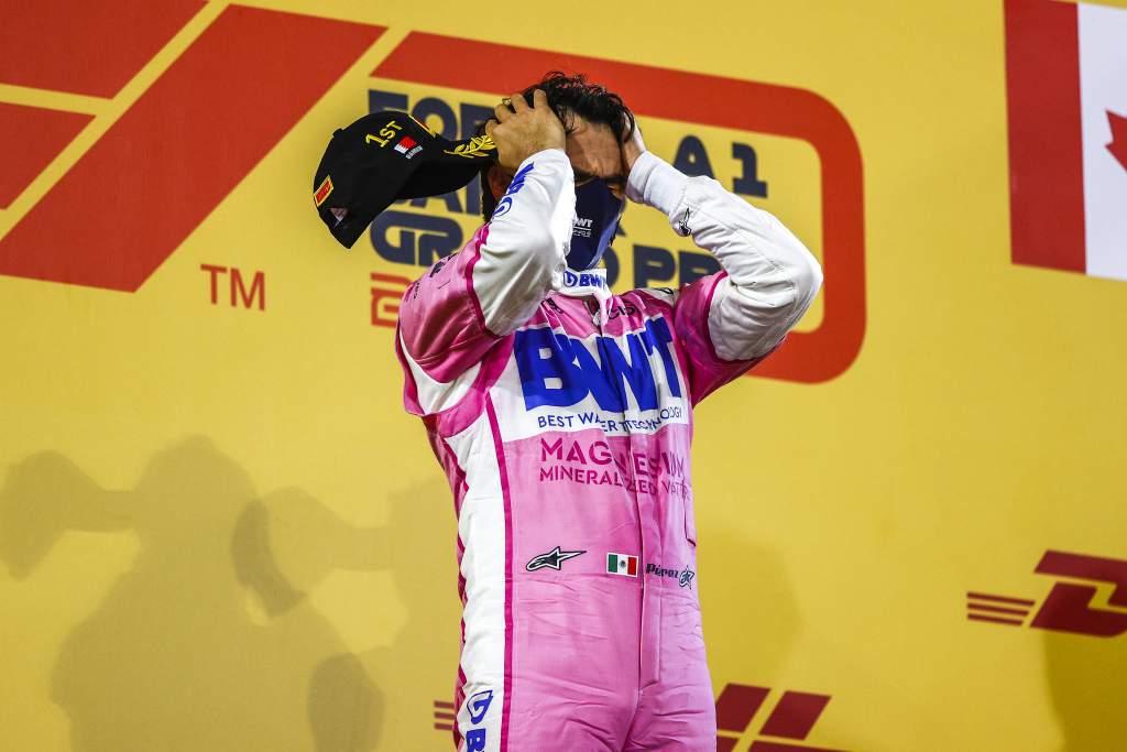 Sergio Perez, Racing Point, 1st Position, On The Podium