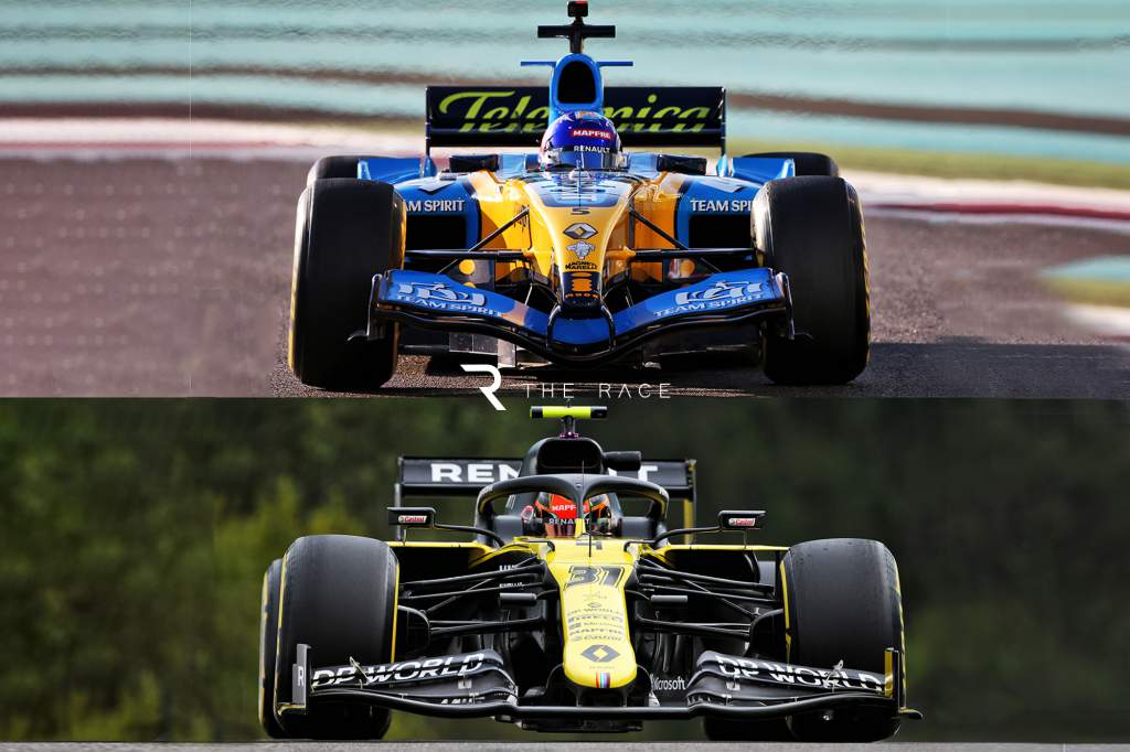 Renault 2005 and 2020 F1 cars