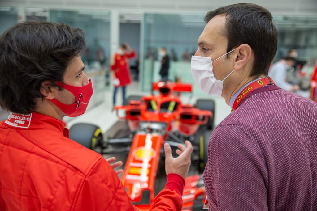 Carlos Sainz Jr Ferrari factory visit Maranello December 2020