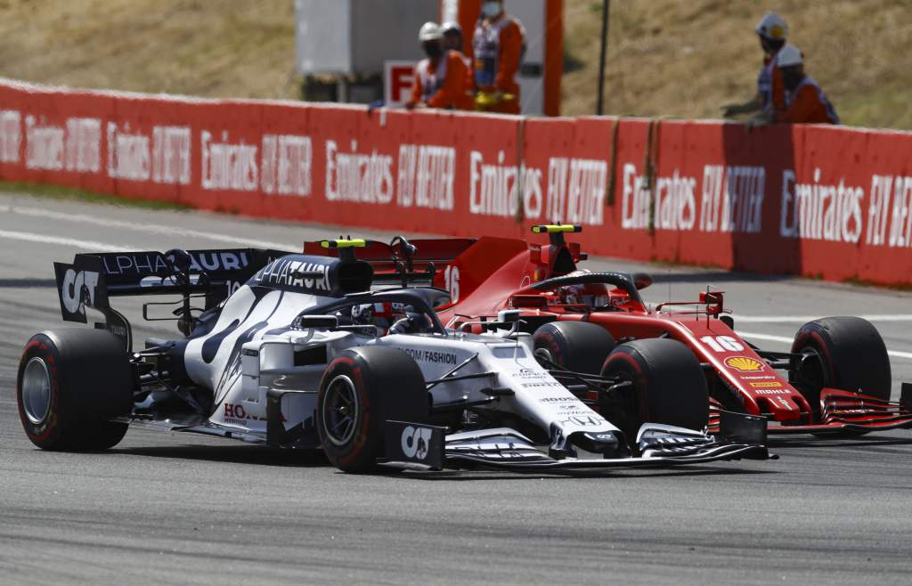 Pierre Gasly AlphaTauri Charles Leclerc Ferrari Spanish Grand Prix 2020 Barcelona