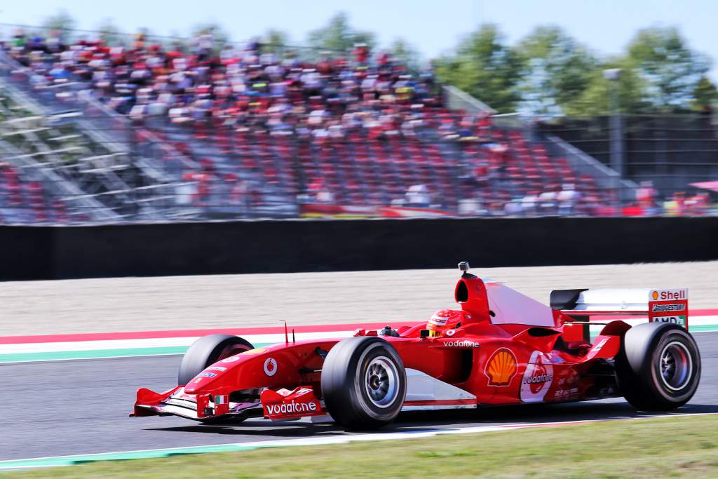 Mick Schumacher Ferrari F2004 demo Mugello 2020