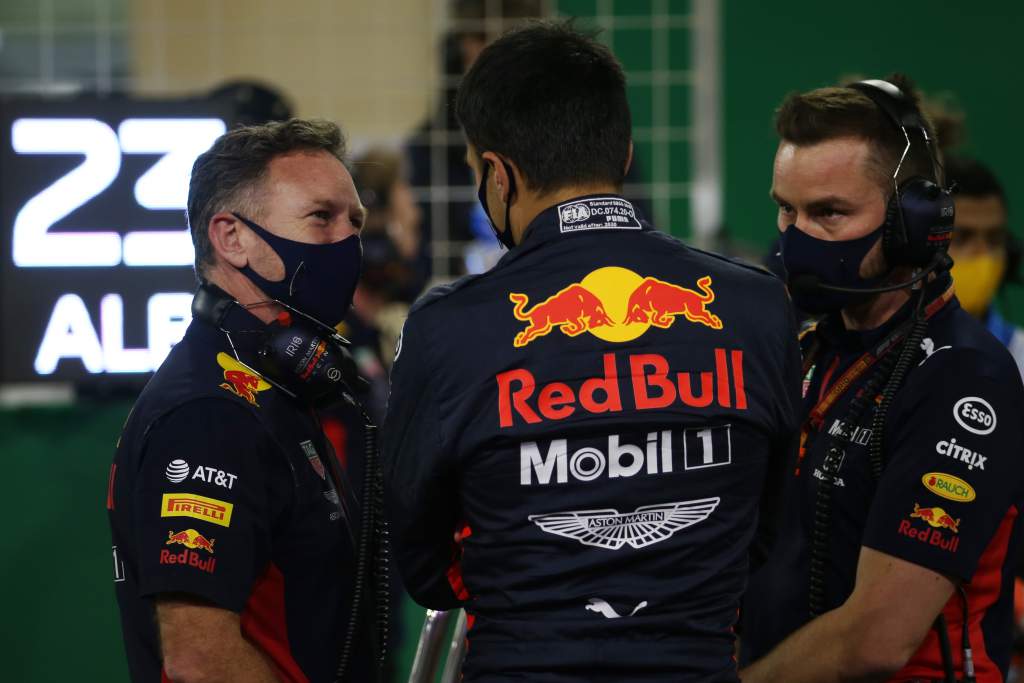 Christian Horner Alex Albon Red Bull F1 2020 Sakhir GP