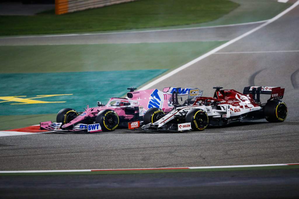 Sergio Perez Racing Point Kimi Raikkonen Alfa Romeo Sakhir Grand Prix 2020