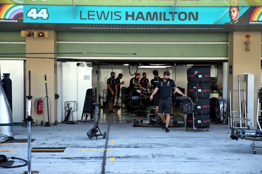 Mercedes F1 garage