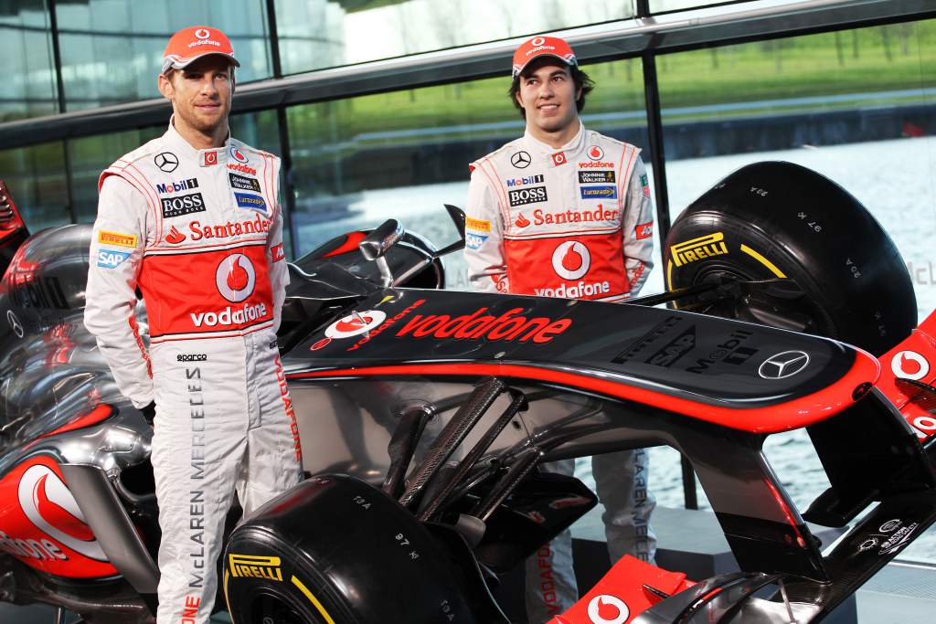 Jenson Button Sergio Perez McLaren launch 2013