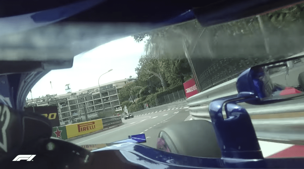 F1 2018 Pierre Gasly Monaco helmet cam trial