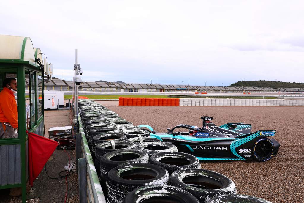 Mitch Evans Jaguar Valencia Formula E test crash 2020