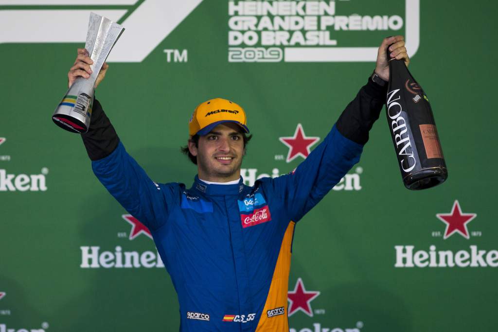 Carlos Sainz Jr Brazil podium 2019