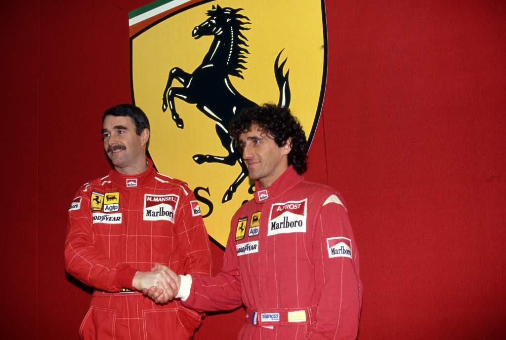 Nigel Mansell Alain Prost Ferrari F1