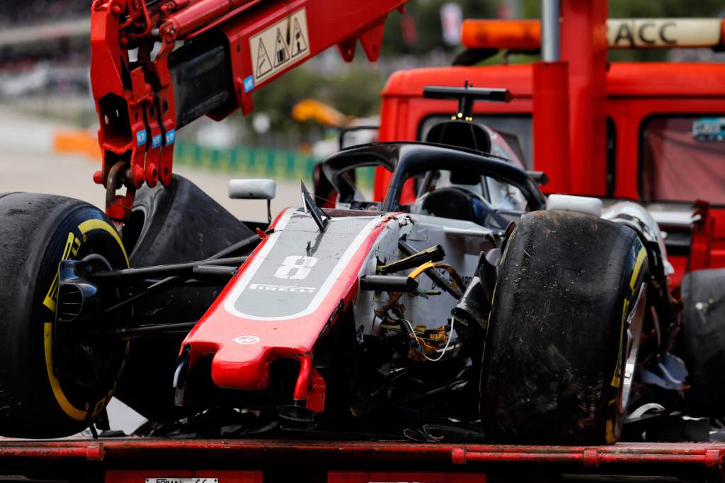 Romain Grosjean Haas damage Spanish Grand Prix 2018