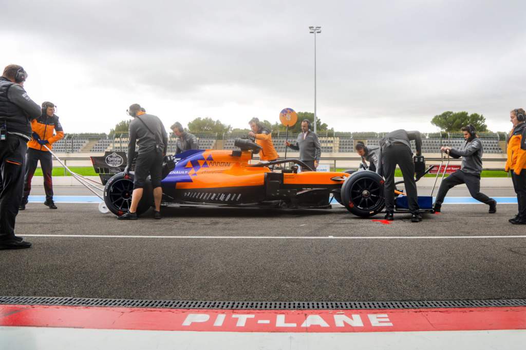 Carlos Sainz Jr McLaren Pirelli 18 inch test 2019