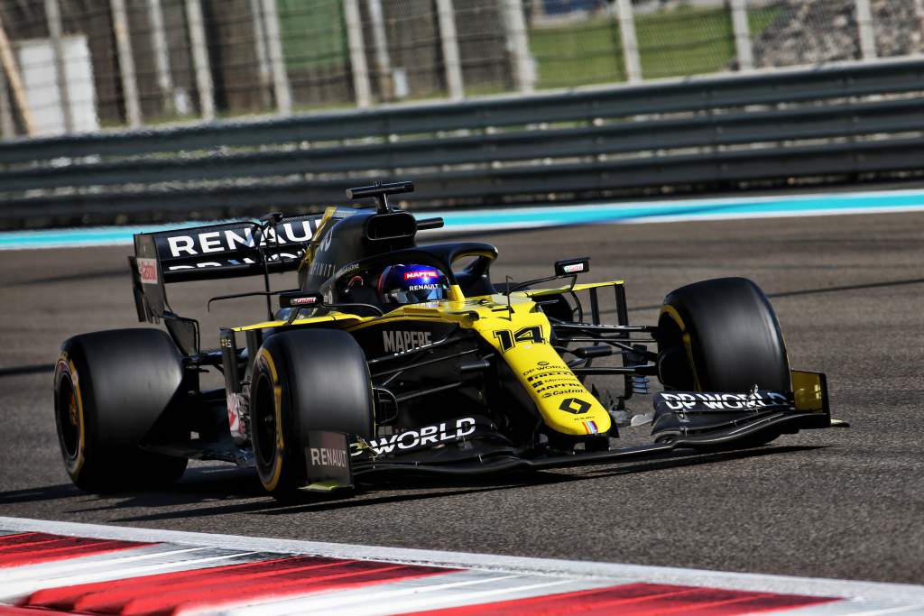 Fernando Alonso Renault Abu Dhabi F1 test 2020