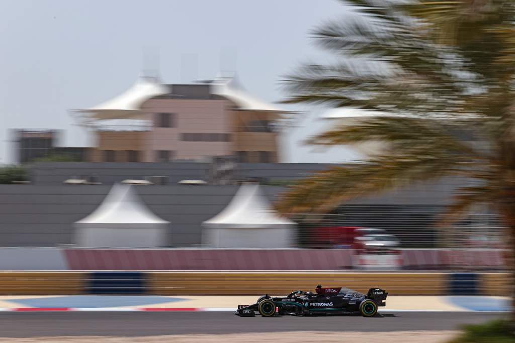 Lewis Hamilton Mercedes Bahrain F1 test 2021