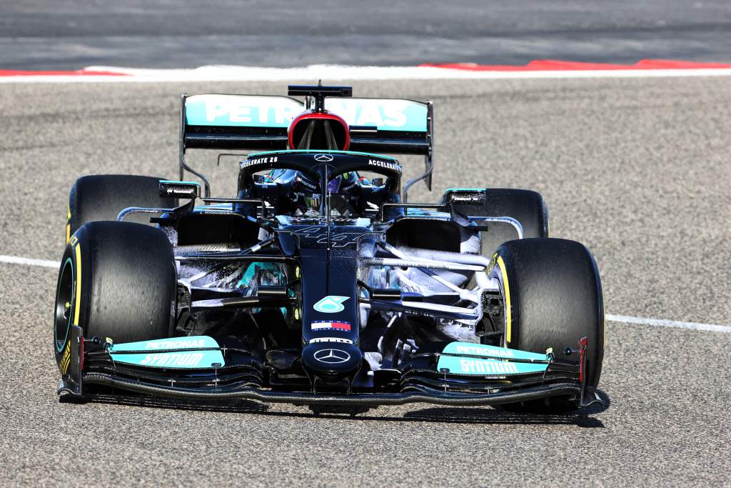 Lewis Hamilton Mercedes Bahrain F1 testing 2021
