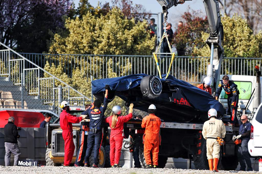 Pierre Gasly test crash 2019