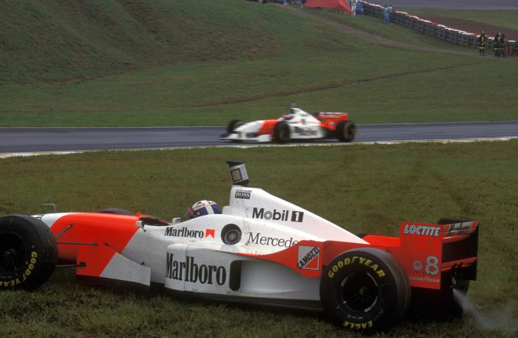 David Coulthard spin Brazil 1996