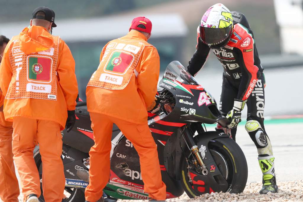 Aleix Espargaro Aprilia Portimao MotoGP crash