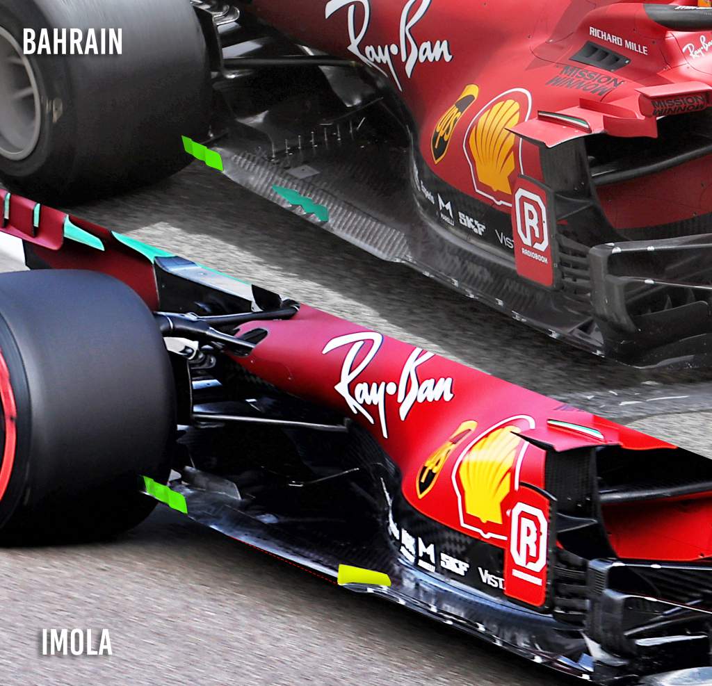 Ferrari floor comparison F1