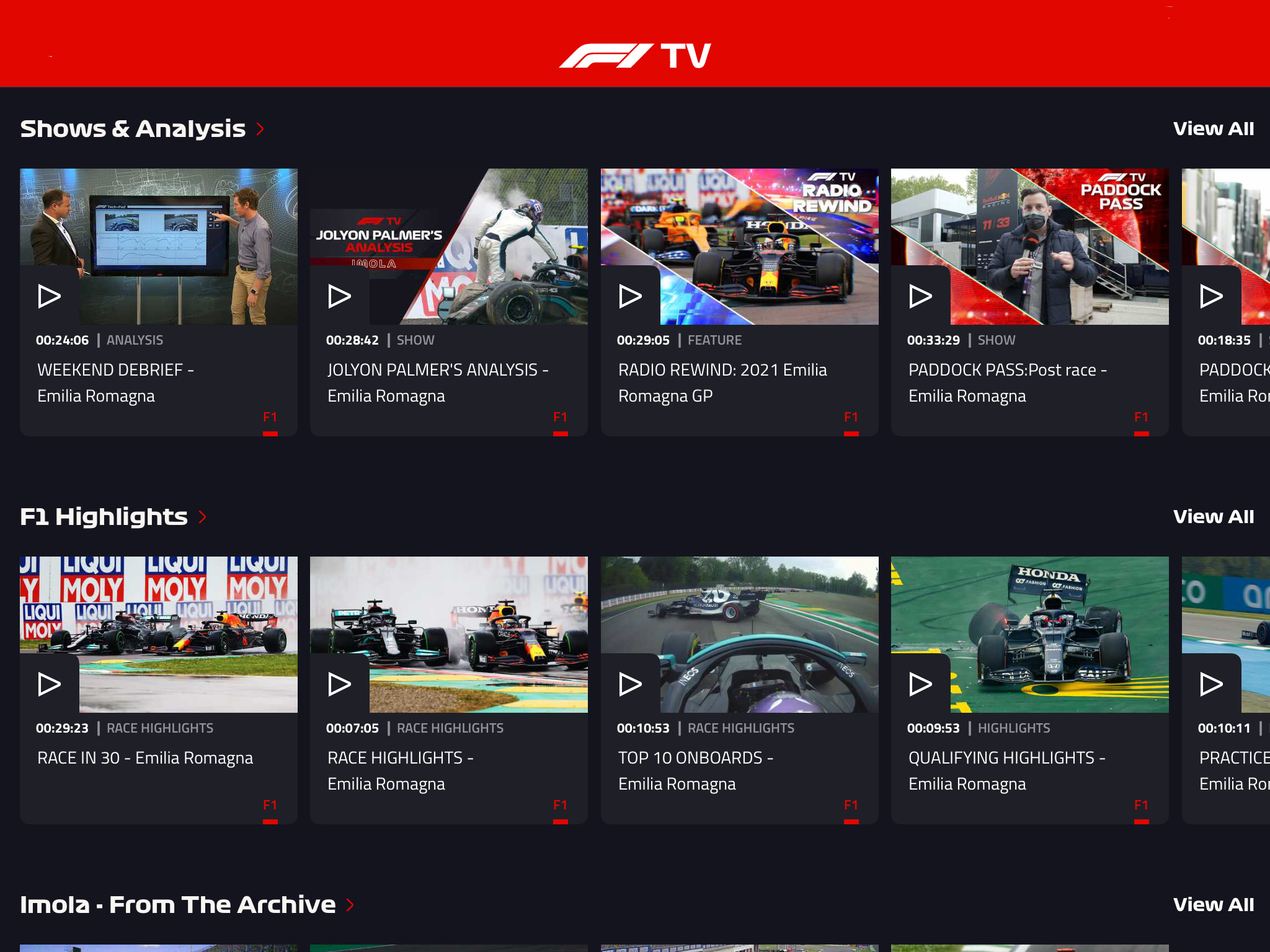 F1TV promo images