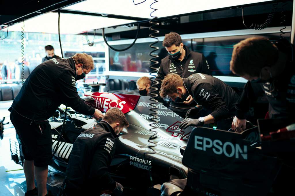 Mercedes F1 garage Imola