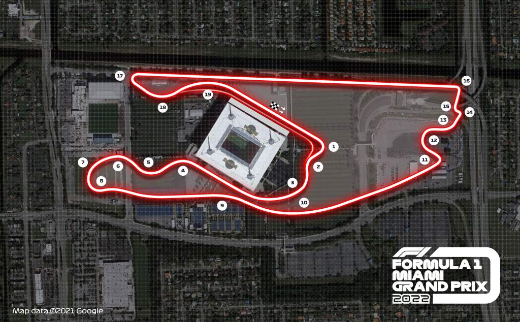 Miami F1 track map