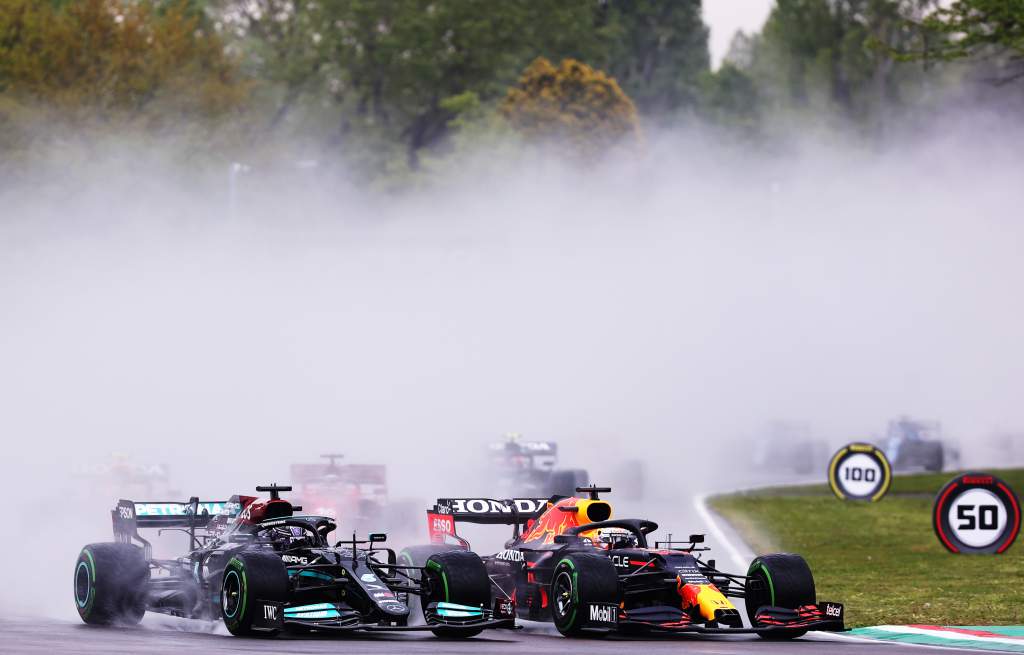 Verstappen Red Bull Hamilton Mercedes F1 Imola