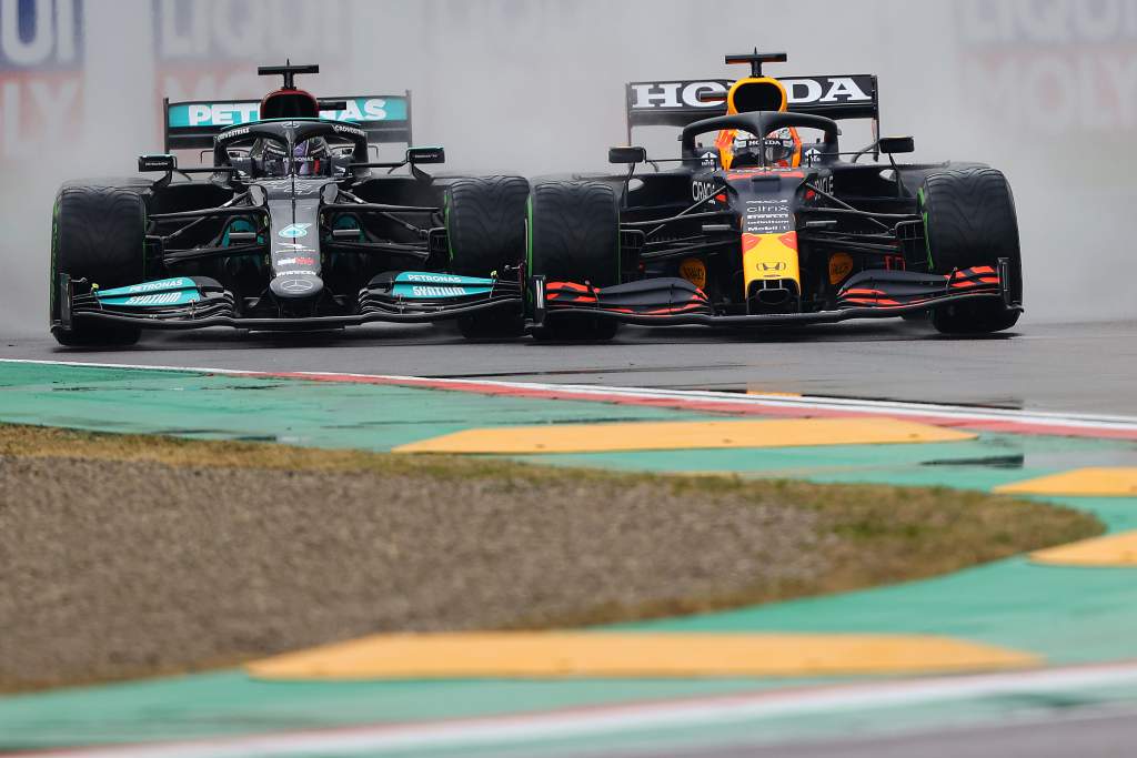 Verstappen Red Bull Hamilton Mercedes F1 Imola