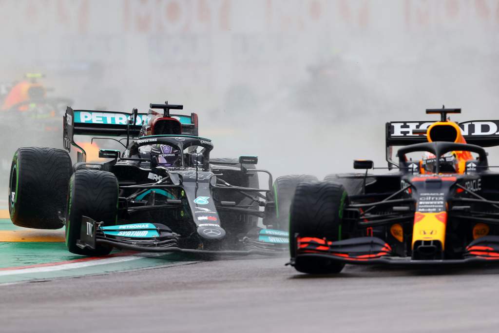 Max Verstappen Lewis Hamilton Red Bull Mercedes Imola 2021