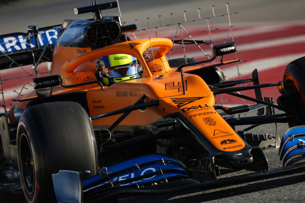 Lando Norris McLaren Barcelona F1 testing 2020