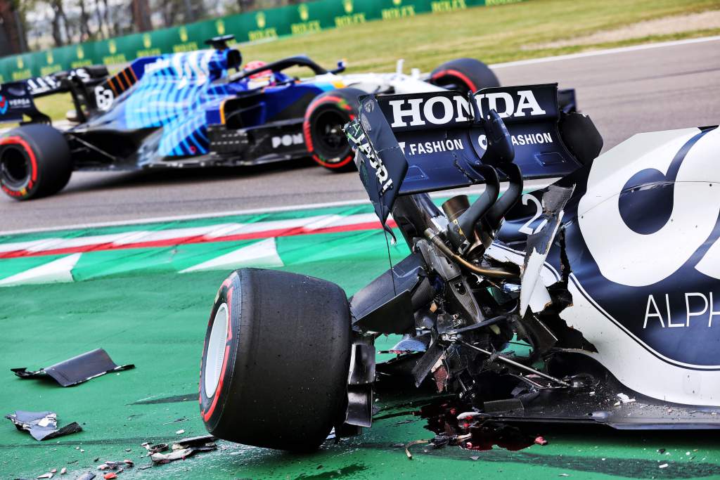 Yuki Tsunoda Imola F1 AlphaTauri crash