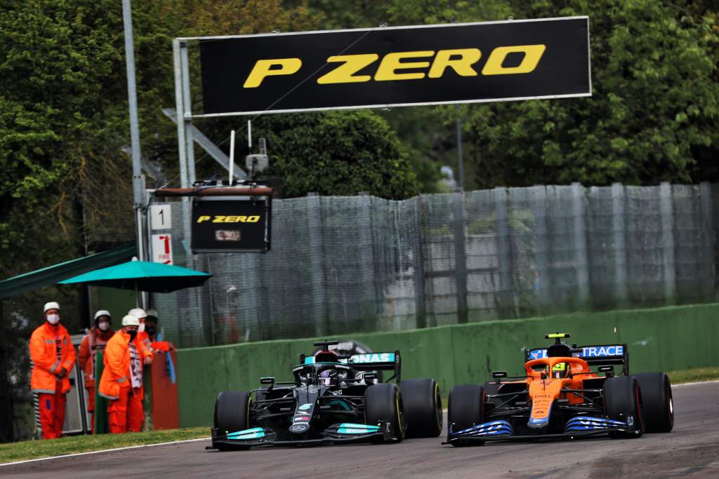 Lewis Hamilton Mercedes Lando Norris McLaren Imola F1 2021