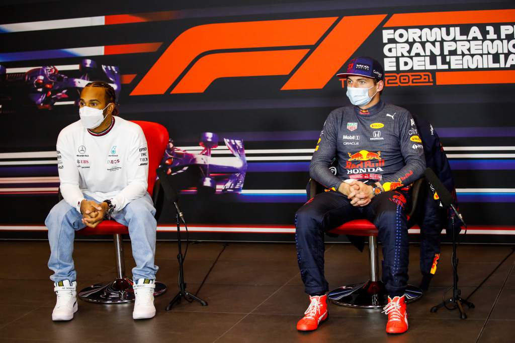 Verstappen Red Bull Hamilton Mercedes F1 Imola