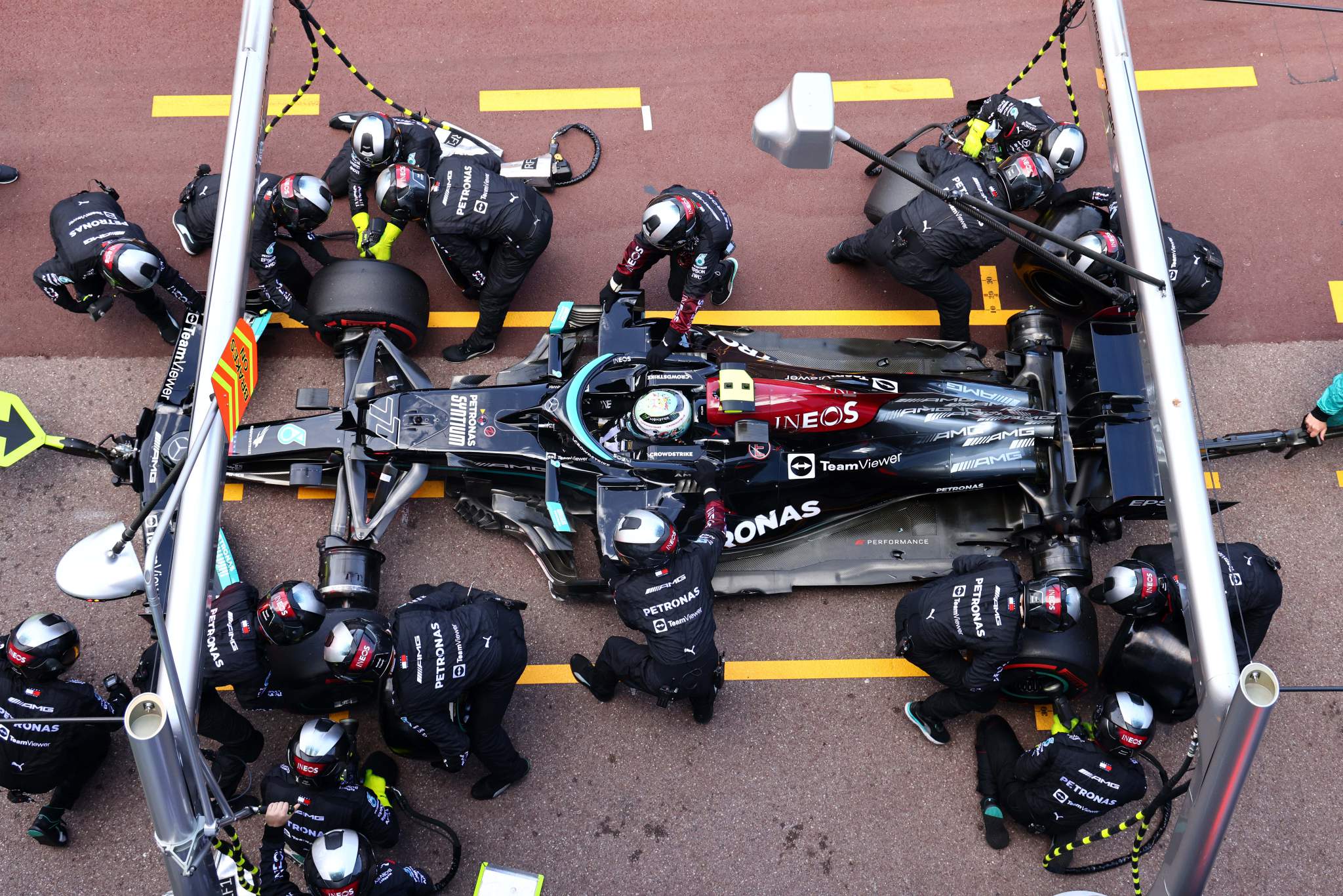 Valtteri Bottas Mercedes Monaco Grand Prix pitstop 2021