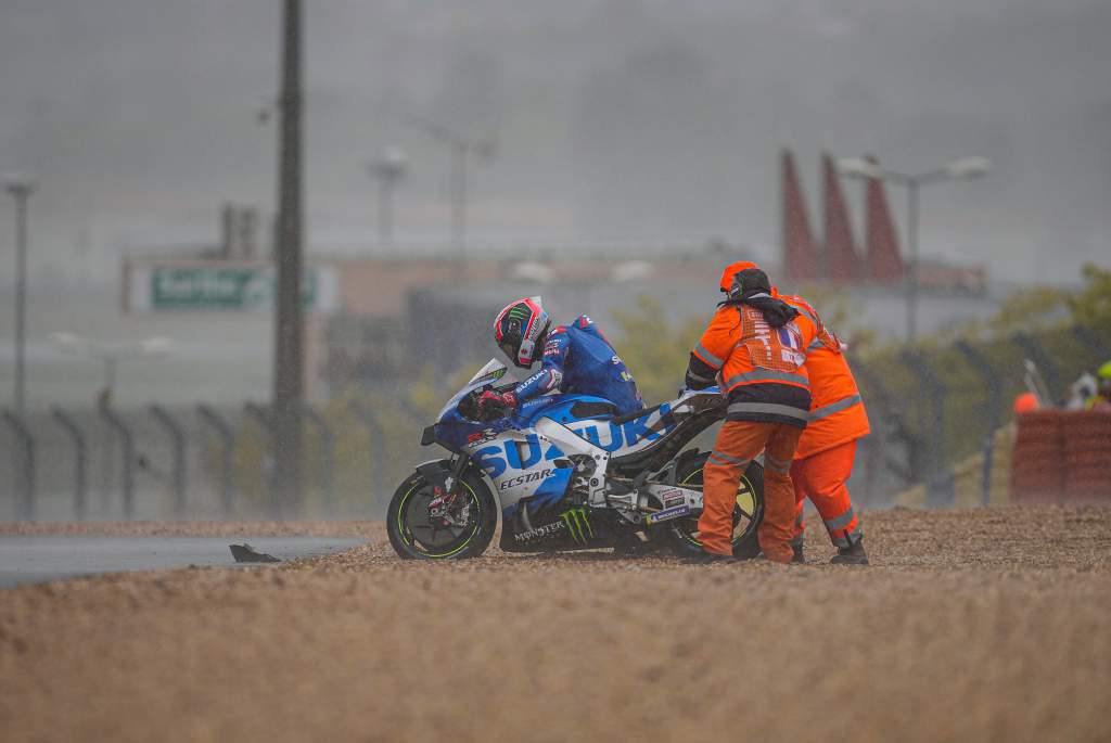 Alex Rins Suzuki crash Le Mans MotoGP