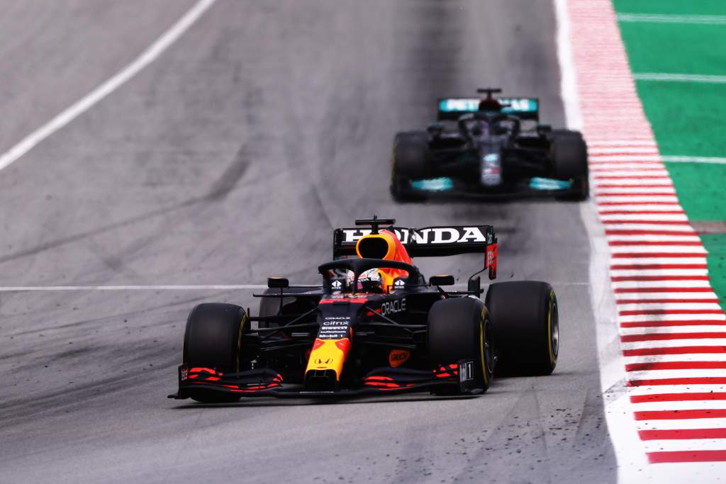 Spanish GP F1 Verstappen Hamilton Red Bull Mercedes