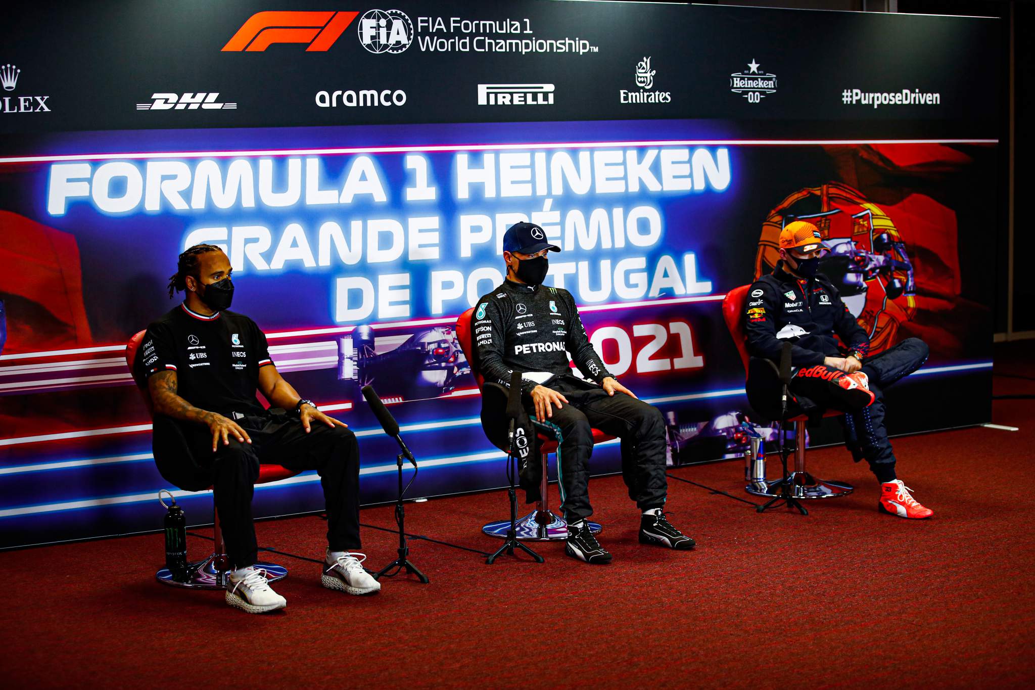 Lewis Hamilton Valtteri Bottas Max Verstappen Portugal Algarve F1 2021 press conference