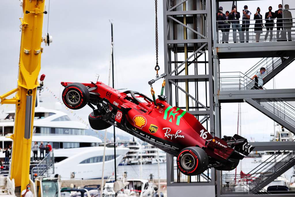 Charles Leclerc Monaco crash Ferrari F1