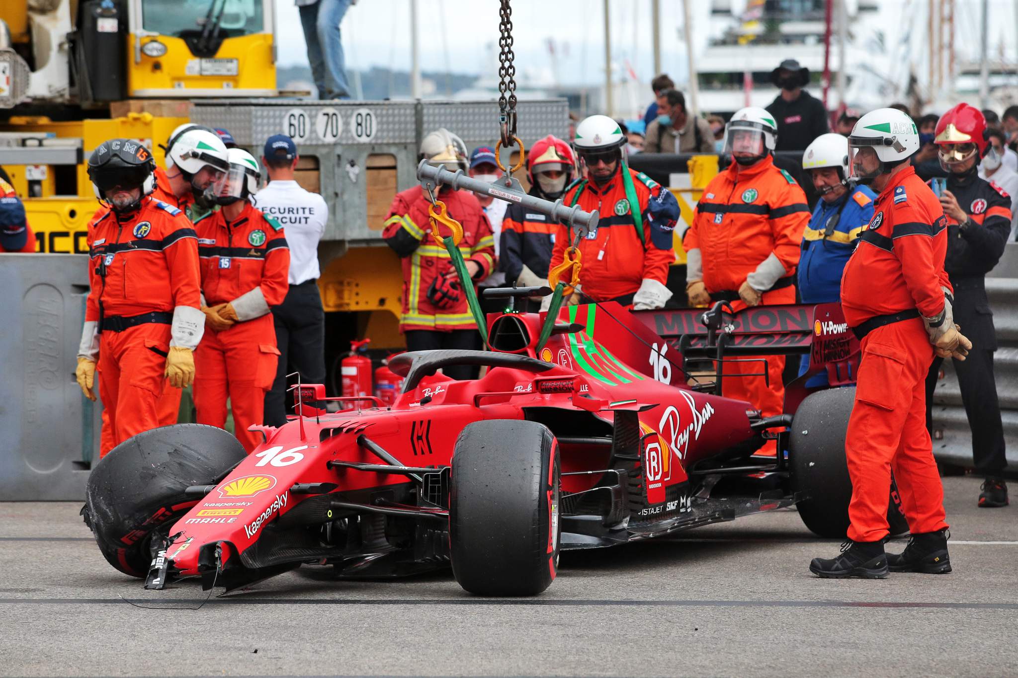 Charles Leclerc Ferrari Monaco Grand Prix qualifying crash 2021