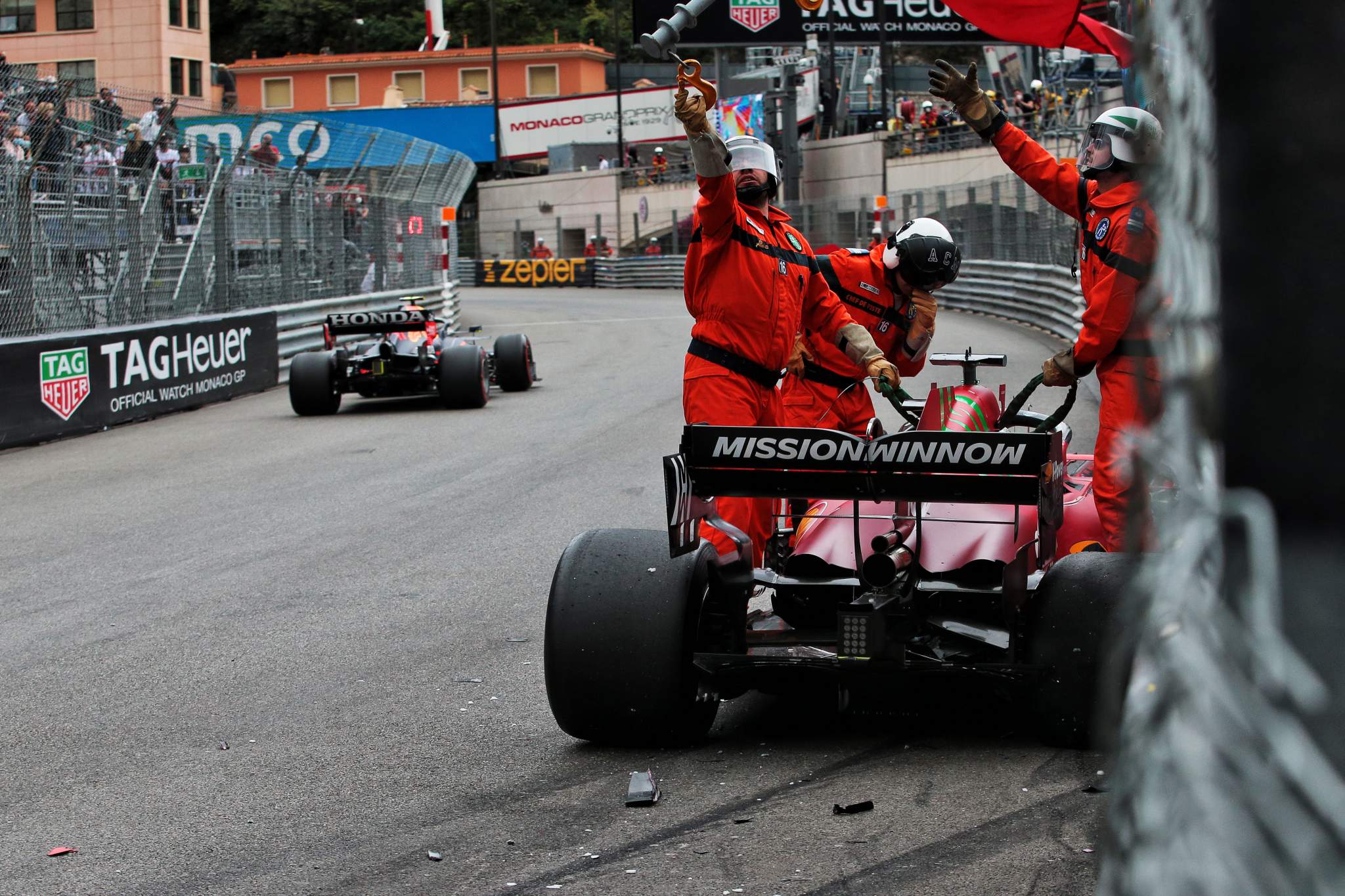 Charles Leclerc Ferrari crash Monaco Grand Prix qualifying 2021