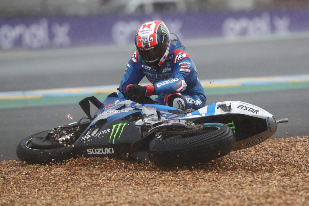 Alex Rins crash Le Mans MotoGP 2021