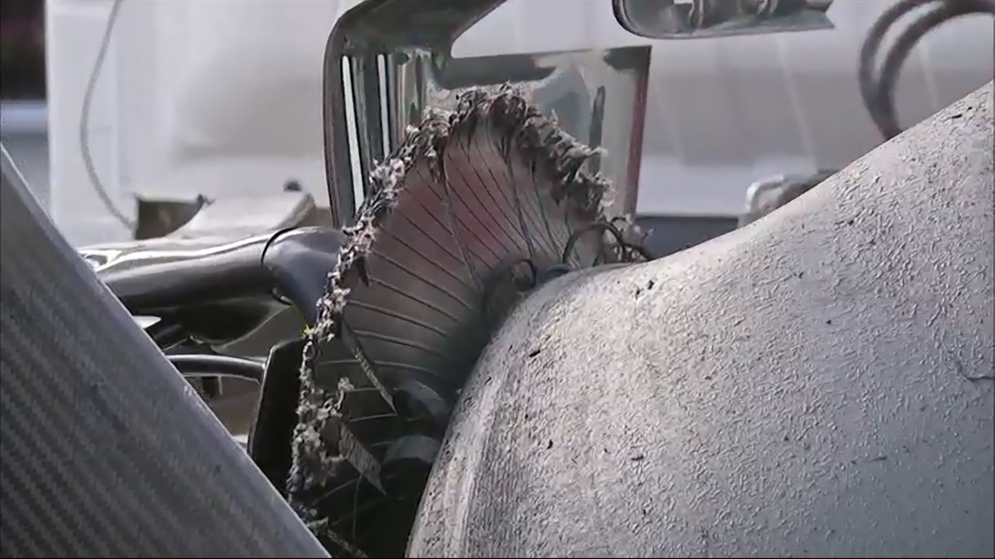 Lance Stroll tyre damage Baku