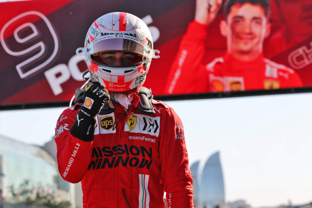 Charles Leclerc Baku F1 pole Ferrari