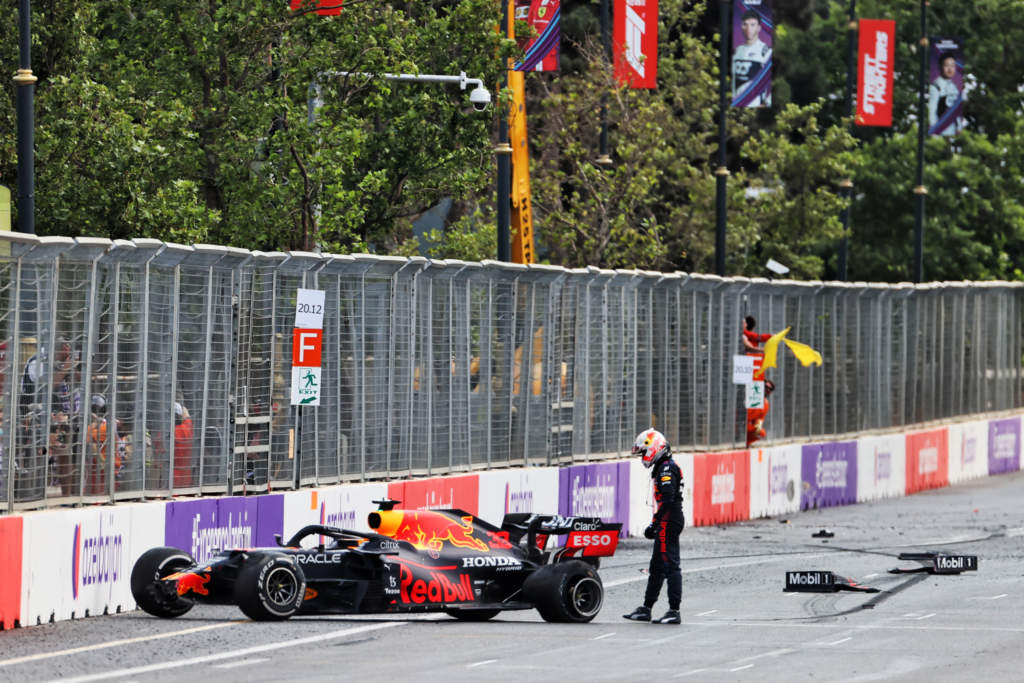 Max Verstappen Red Bull crash Baku F1