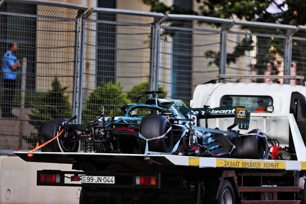 Lance Stroll Aston Martin Baku F1 crash