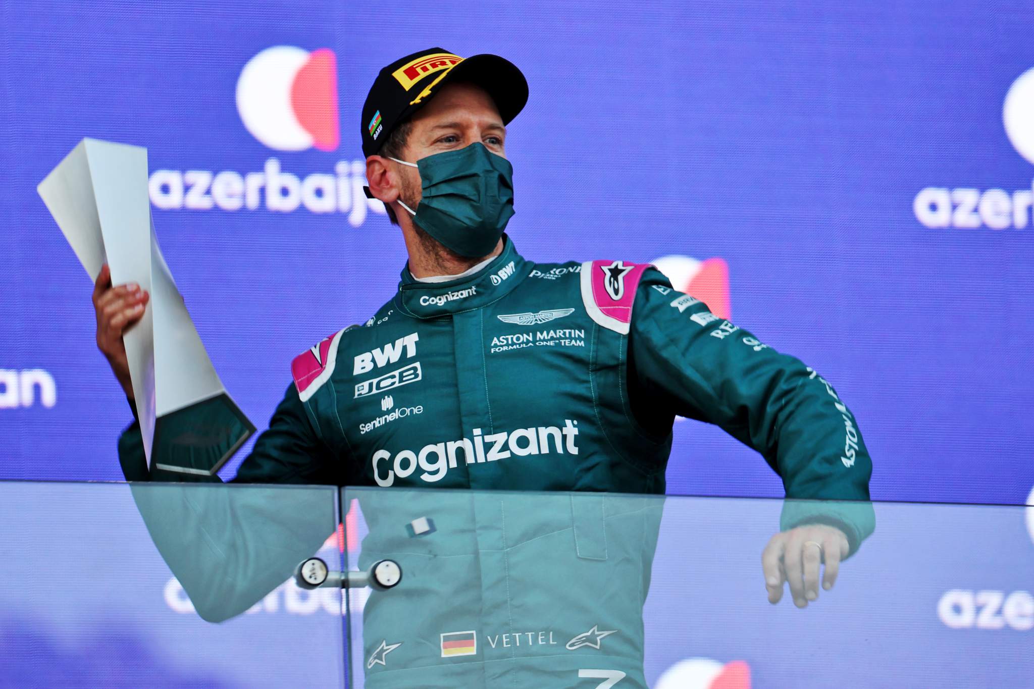 Sebastian Vettel Baku podium 2021