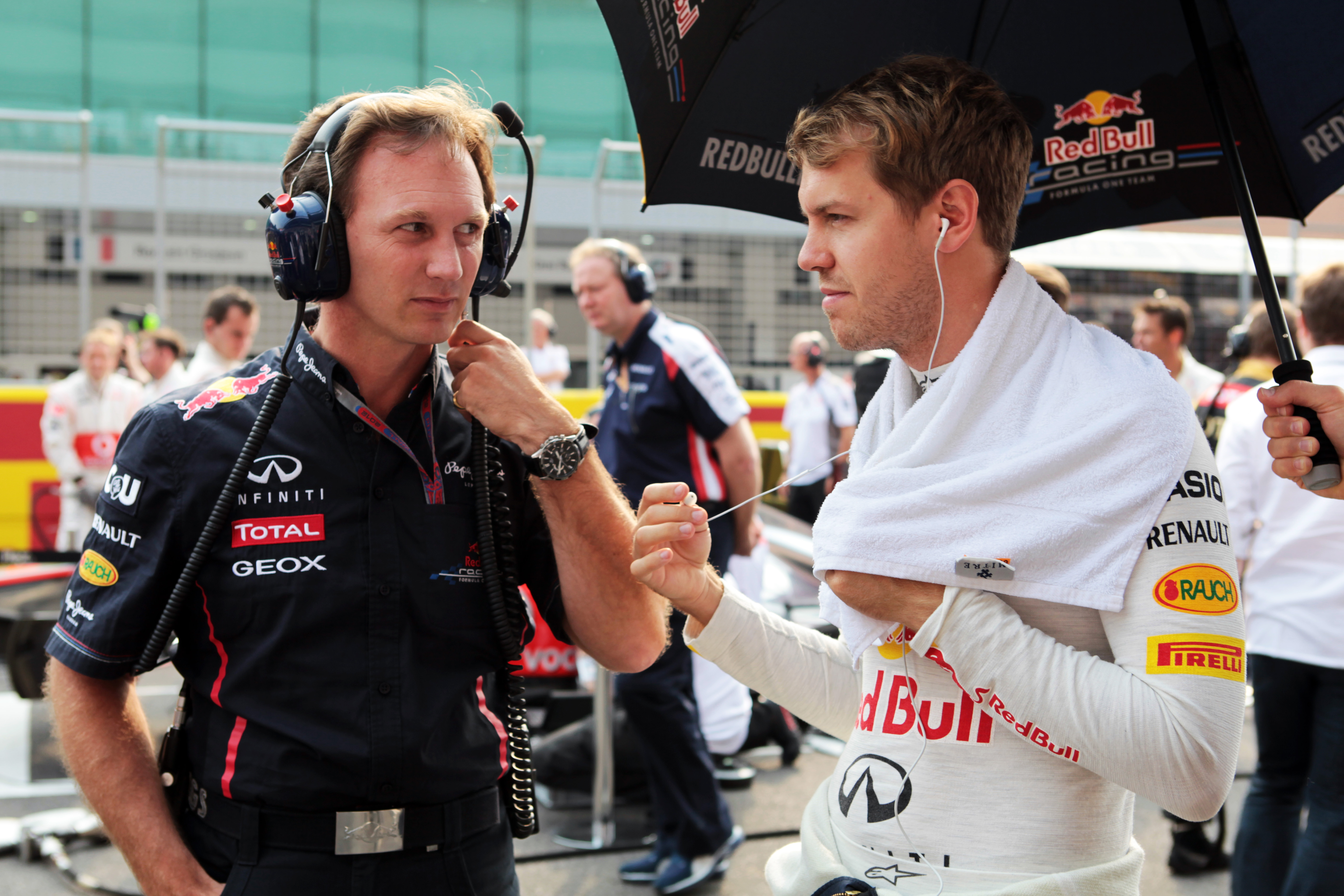 Christian Horner Sebastian Vettel 2012