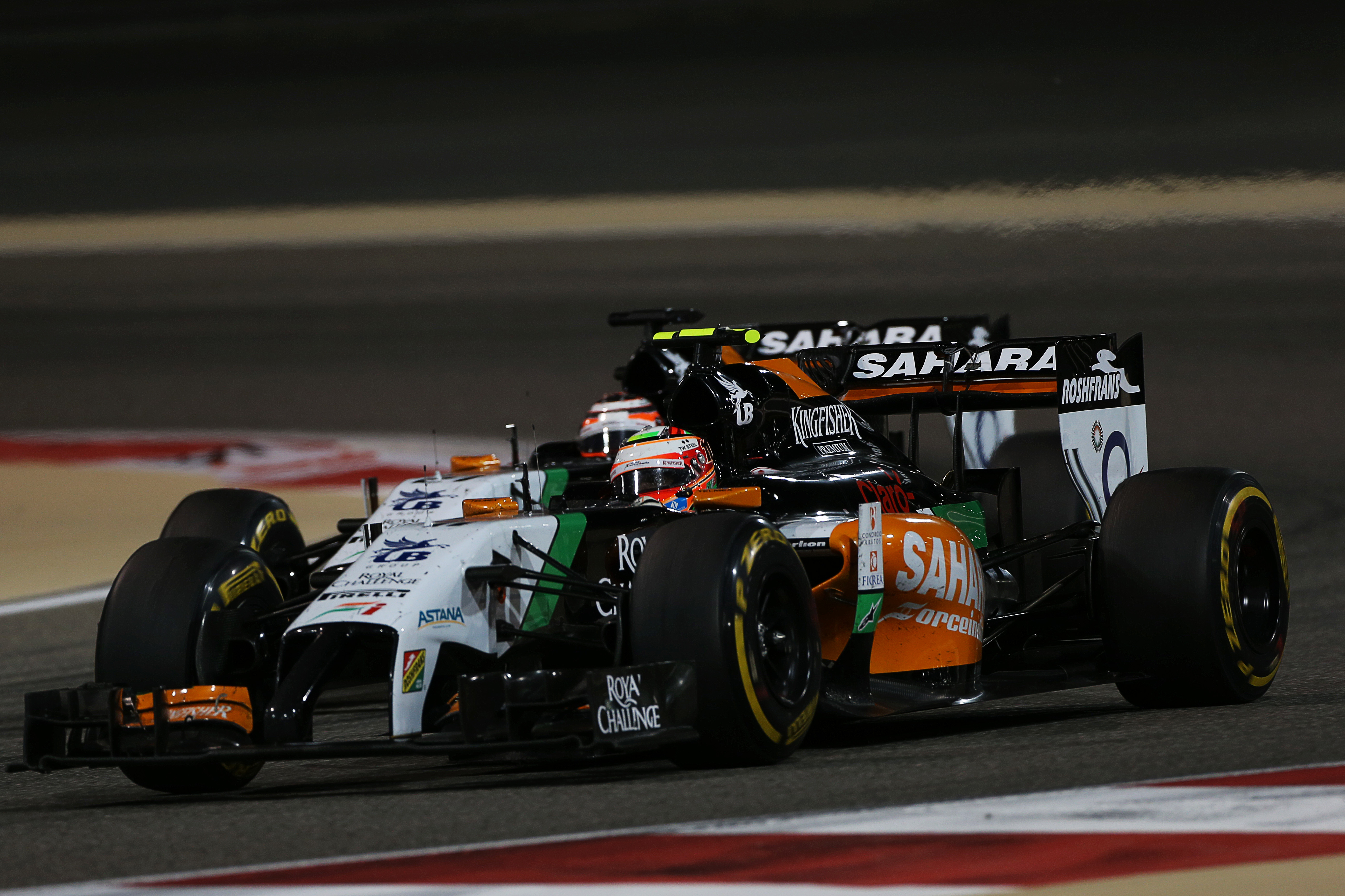 Sergio Perez Nico Hulkenberg Force India Bahrain 2014