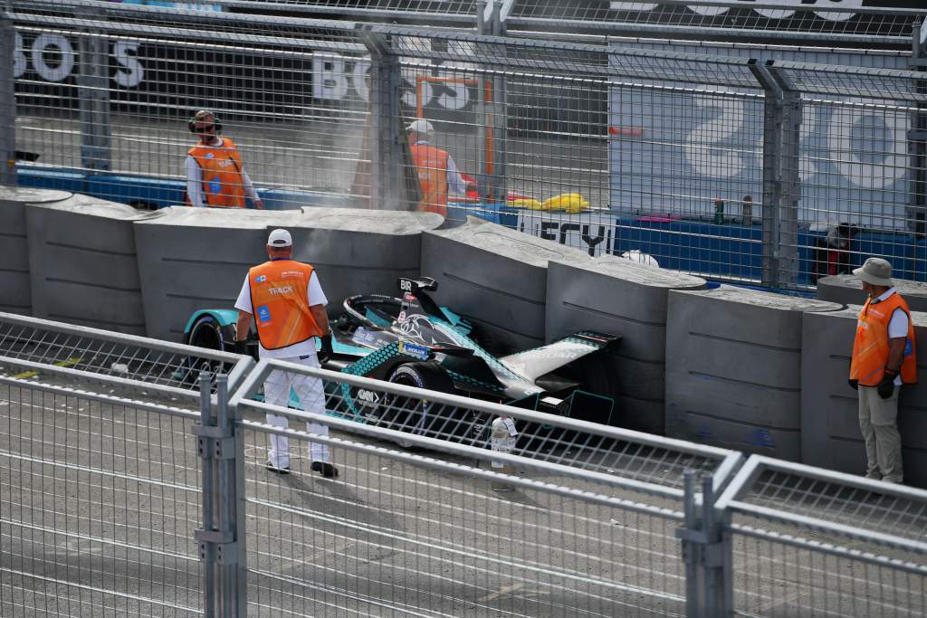 Sam Bird Jaguar practice crash New York Formula E 2021