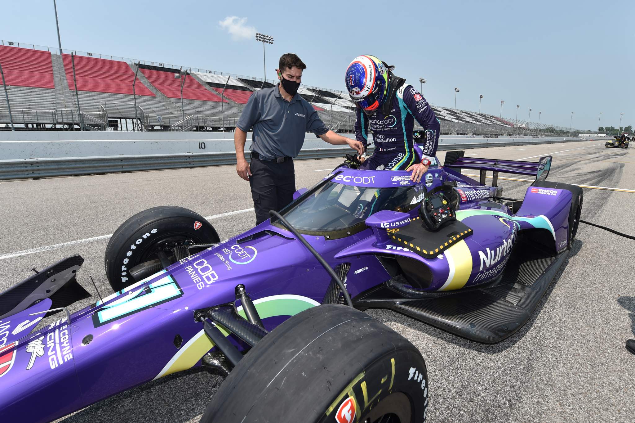 Grosjean first oval test Gateway