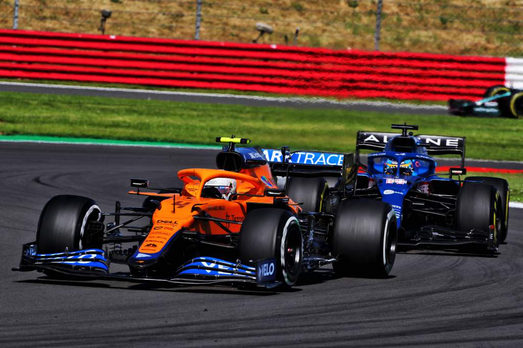 Lando Norris McLaren Fernando Alonso Alpine British Grand Prix Silverstone 2021